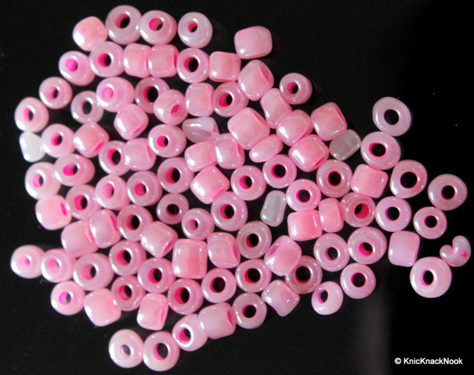 Lot De Perles Rondes 6mm Roses Et Mouchetées - Pour Création De Bijoux