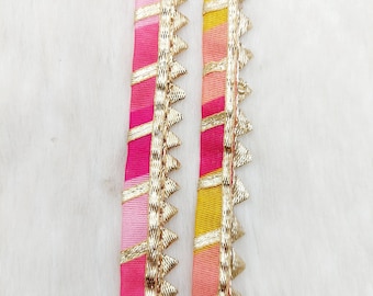 振袖ピンク（PATTI PATTI) Buy online Gota Patti Blouse With Drawstring from ethnic
