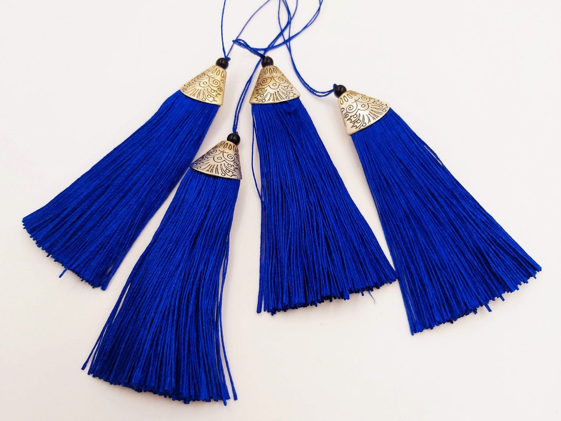 Royal Blue Tassels Artificial Silk Tassel with Cone Cap Etsy