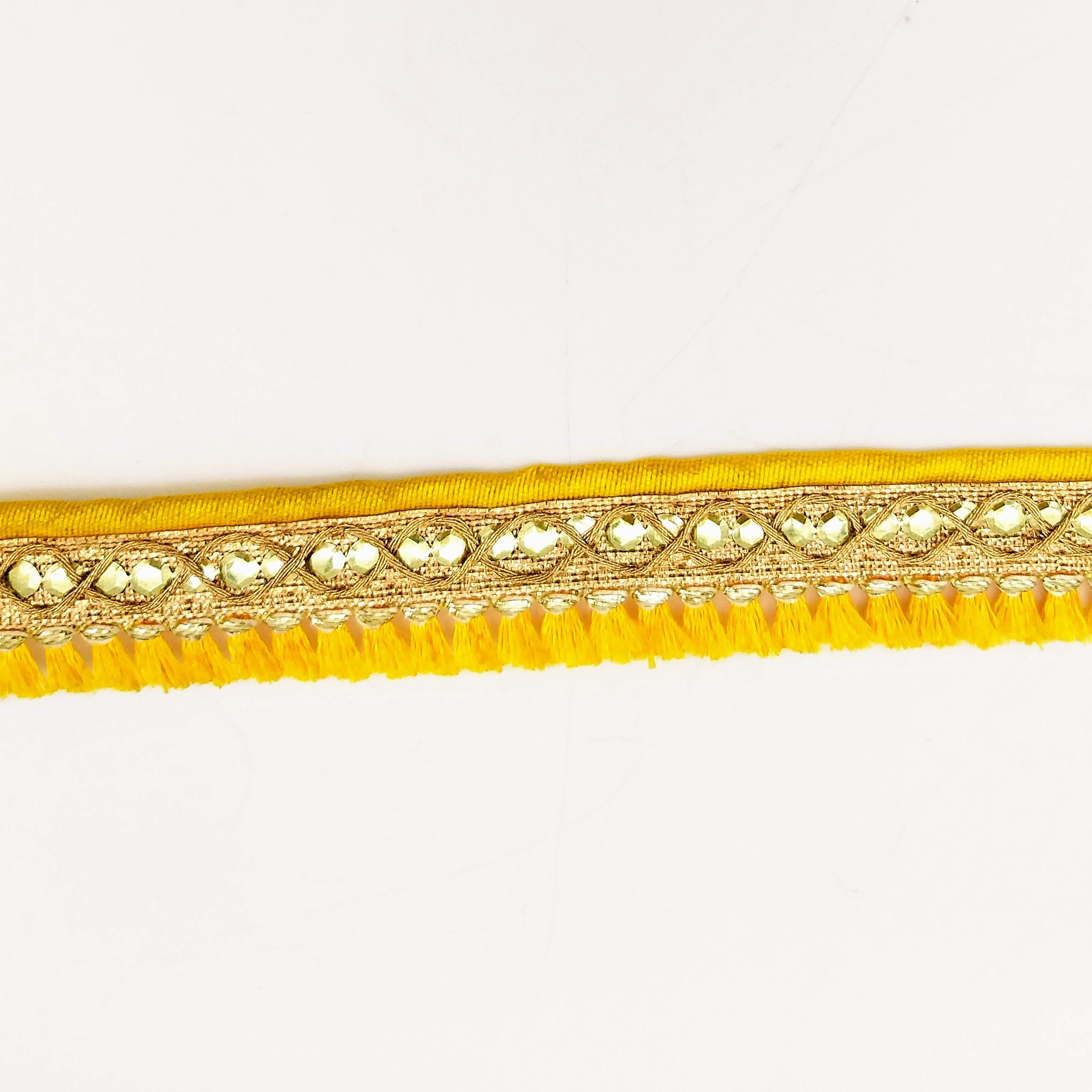 Yellow Tassels Trim Gold Fringe Trim Beaded Trim Tassels Etsy