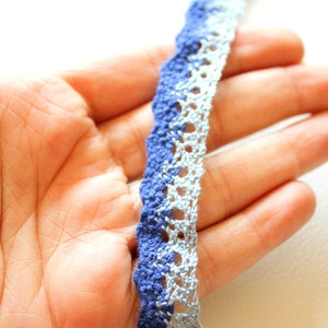 Blue Crochet Cotton Lace Trim: Embroidery DIY Crafts (18mm, 1 Yard)