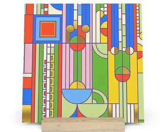 Saquara Cactus  Art Tile, Frank Lyod Wright Inspired Gift  , Birthday Gift for Her, Anniversery Gift
