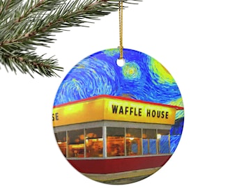 Waffle House Christmas Ornament, Inspired by Henri Matisse, Car Mirror Charm