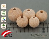 10 Wooden Beads Thread Beads Baby Beads Craft Beads Wooden Balls for Baby Chains Gripping Pacifier Chains Bite Chains Maxi-Cosi Pendants