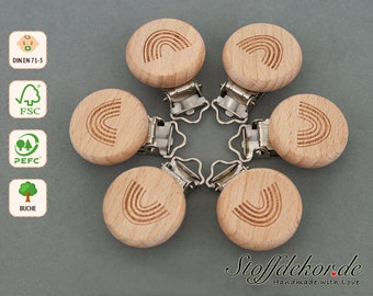 Wooden clip engraving rainbow baby clip stroller clip pacifier clip pacifier chain clip pendant clip car pendant car chain play chain