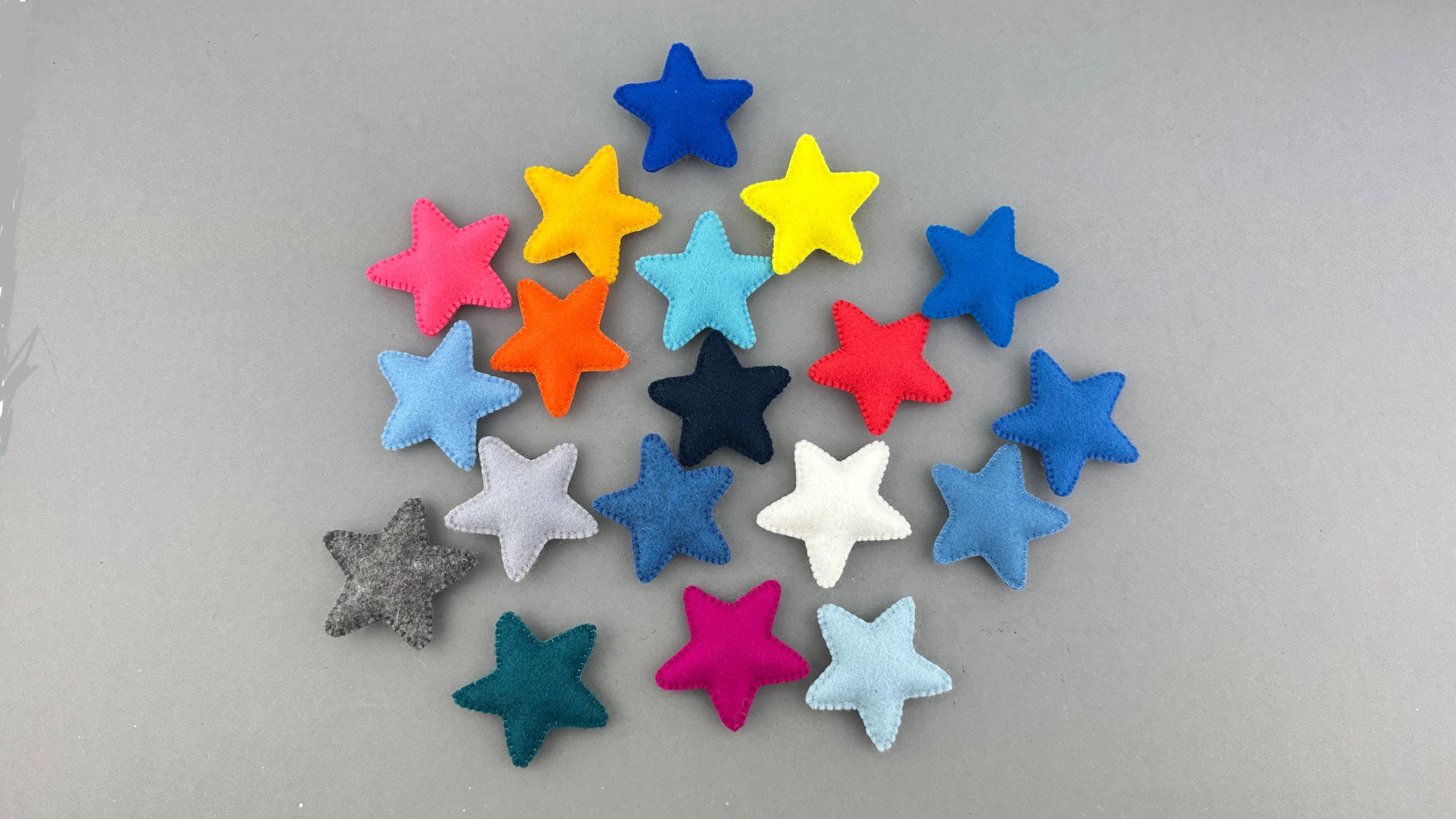 Felt stars 128 colours Star made of wool felt Wool star Star pendant Accessories Decorative star with a bow on request