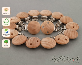 Wooden clip, pacifier clip, baby clip, pacifier chain clip, pendant clip, stroller pendant, Maxi-Cosi pendant, pacifier chains, play chains