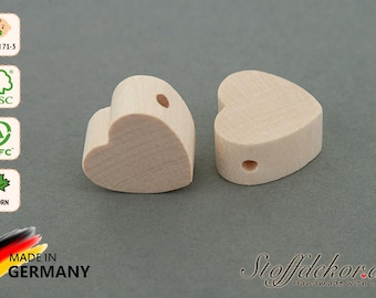 2 pcs. Motif beads heart wooden beads heart beads wooden heart beads shaped beads threading beads craft beads for grasping toys car pendants