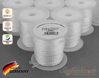 Cabo PP Ø 1,5 e 1,2 mm polipropileno branco trançado cabo fio fio fio fio fio fio corrente chupeta pingente de carro corrente de carro