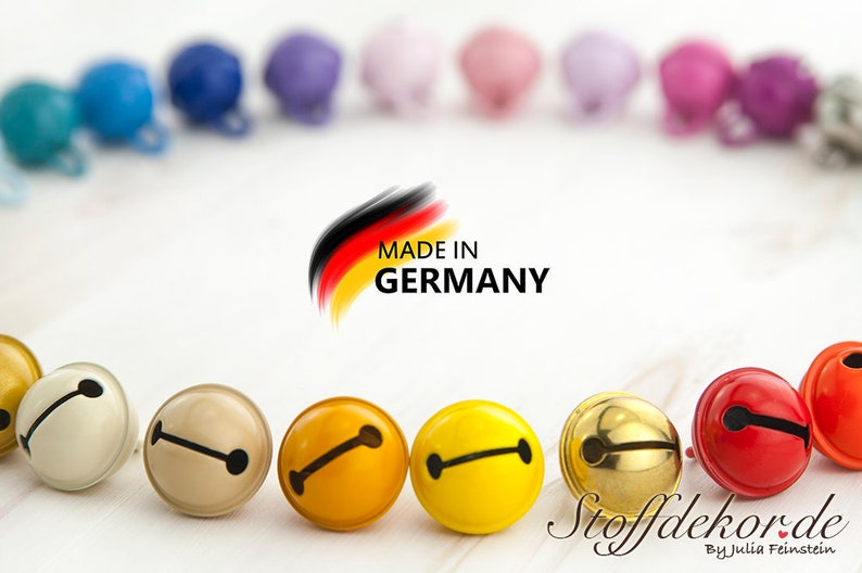 Glocken 15 mm Glöckchen Kugelschellen Metallglöckchen Jingle Bells für Wagenanhänger Greiflinge Wagenkette Buggy Maxi-Cosi Anhänger Bild 3