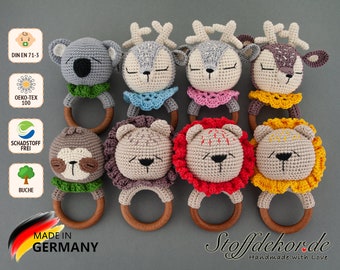 Crochet rattle grip ring baby rattle grip toy baby grip toy crochet rattle crochet grip toy amigurumi crochet toys baby accessories