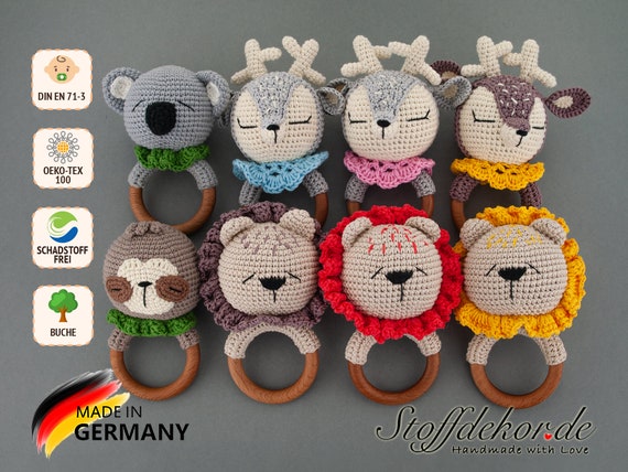Crochet Rattle Grip Ring Baby Rattle Grip Toy Baby Grip Toy Crochet Rattle  Crochet Grip Toy Amigurumi Crochet Toys Baby Accessories