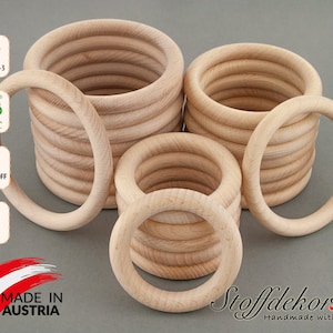 Wooden ring Ø 36 - 115 mm gripping ring ring beech natural wood ring beech wood ring beech ring wooden ring beech macrame ring craft supplies natural wood