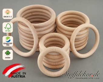 Wooden ring Ø 36 - 115 mm gripping ring ring beech natural wood ring beech wood ring beech ring wooden ring beech macrame ring craft supplies natural wood