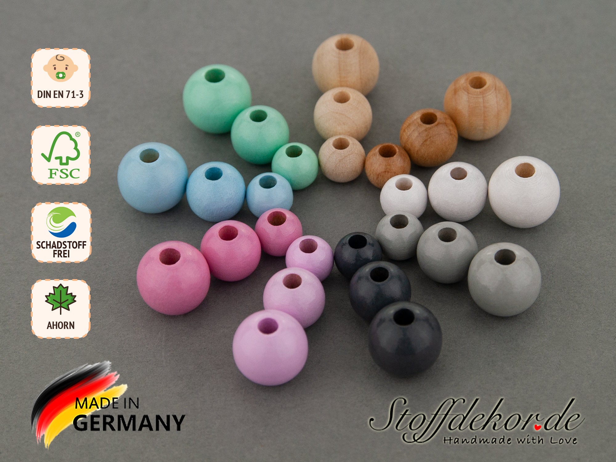 100 Painted White Wood Beads 20mm with 3mm Hole
