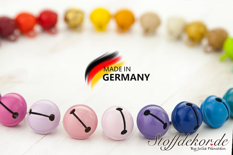 Glocken 15 mm Glöckchen Kugelschellen Metallglöckchen Jingle Bells für Wagenanhänger Greiflinge Wagenkette Buggy Maxi-Cosi Anhänger Bild 5