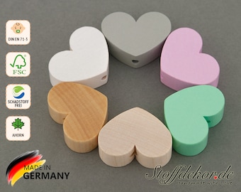2 motif beads heart shaped beads heart beads wooden beads wooden heart beads threading beads craft beads grasping toys stroller chain pacifier chain