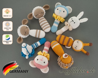 Crocheted Rattle Gripper Amigurumi Baby Rattle Baby Gripper Crochet Rattle Crochet Gripper Crochet Animals Baby Accessories