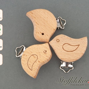 Wooden clip engraving bird baby clip pacifier clip laser engraving pacifier chain clip pendant clip clip for car trailer pacifier chain play chain