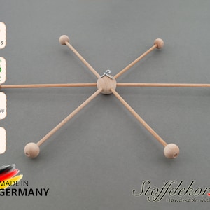 Mobile star DIY kit 6 arms Ø 30 cm Mobile cross kit wooden mobile attachment children&#39;s mobile children&#39;s room mobile decor wooden star