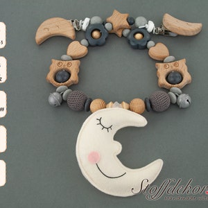 Stroller chain wool felt crochet beads baby chain buggy pendant play chain car chain stroller chain baby accessories felt