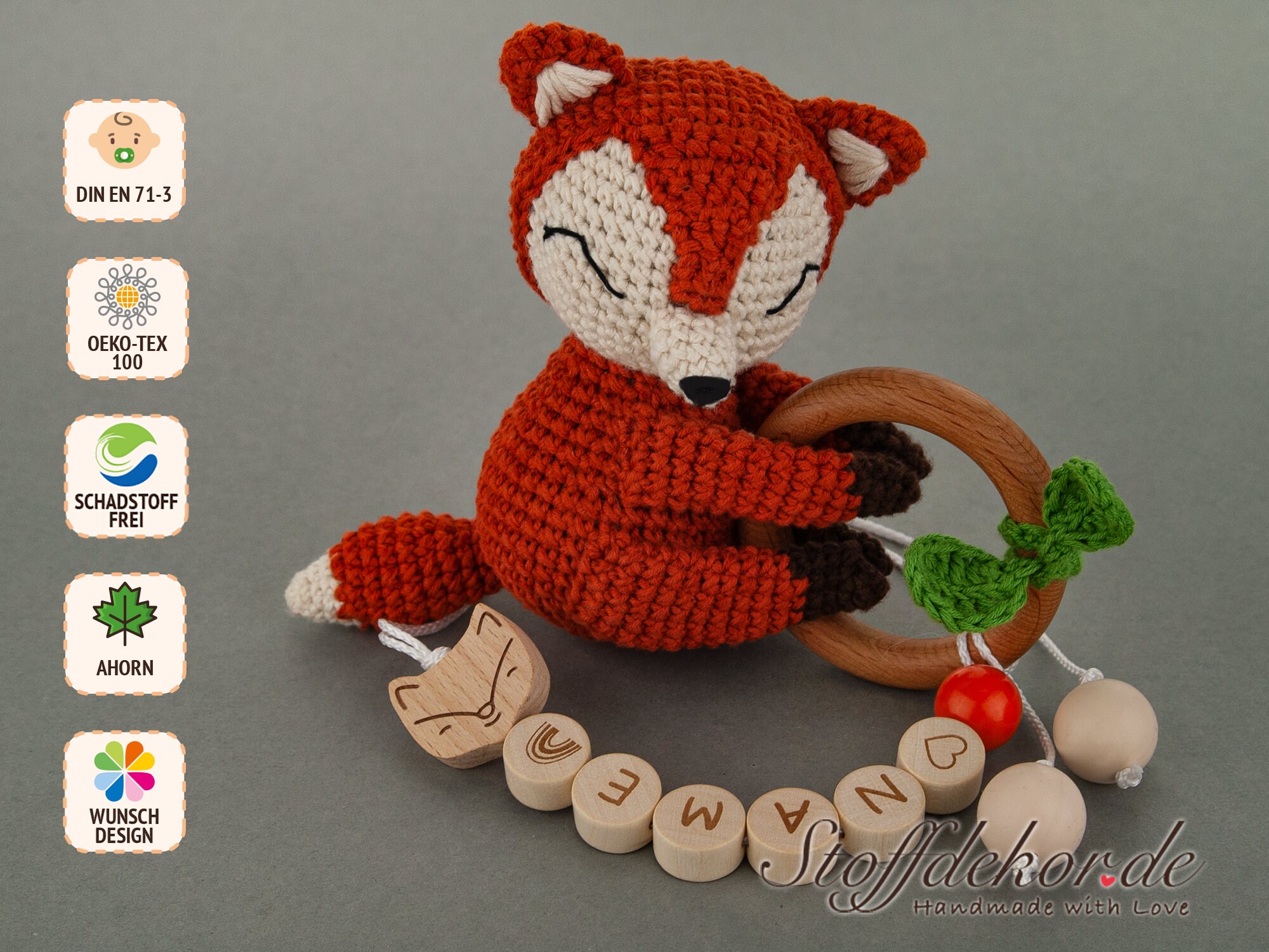 Crochet Maxi-Cosi pendant fox crochet animals pram pendant buggy pendant baby car seat pendant amigurumi baby accessories