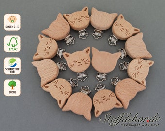 Wooden clip cat engraving baby clip laser engraving pacifier clip pacifier chain clip pendant clip stroller pendant stroller chain play chain