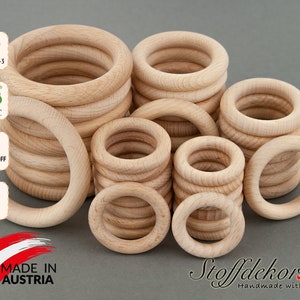 Wooden ring Ø 36 - 115 mm gripping ring beech ring natural wood ring beech wood ring beech ring wooden ring beech macrame ring craft supplies natural wood