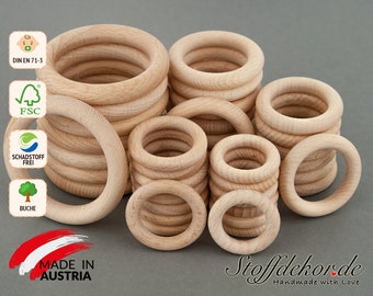 Wooden rings Ø 36 - 115 mm gripping ring ring beech natural wood ring beech wood ring beech ring wooden ring beech macrame ring craft supplies natural wood