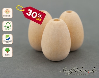5 pcs. Wooden olive beads oval threading beads ellipse wooden beads olive oval beads oval wood beads ellipse beads craft beads