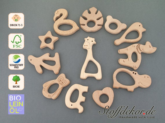 Wooden Pendant Beechwood Organic Linseed Oil Wooden Animals Grasping Toy  Pendant Wooden Baby Toy Beech Grasping Ring Wooden Toy Craft Supplies  Natural Wood - Etsy