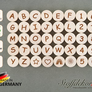 Letter Beads 11 & 16 mm Letter Discs Number Beads Alphabet Beads A-Z Letters Name Beads ABC Craft Beads Wooden Alphabet Beads