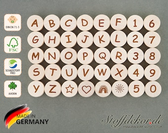 Letter Beads 11 & 16 mm Letter Discs Number Beads Alphabet Beads A-Z Letters Name Beads ABC Craft Beads Wooden Alphabet Beads