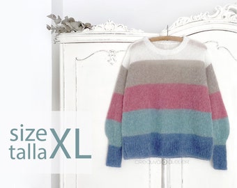 Size XL - Candy Cloud Sweater Pattern  - PDF Knitting Pattern- Instant Download