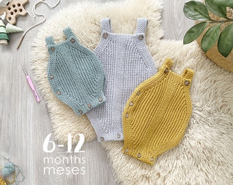Talla 6-12 meses – Patrón de Pelele de Crochet SNAPPY