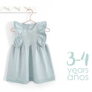 Size 3-4 YEARS- SEASIDE Knitted Dress  - PDF Knitting Pattern- Instant Download