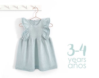 Size 3-4 YEARS- SEASIDE Knitted Dress  - PDF Knitting Pattern- Instant Download