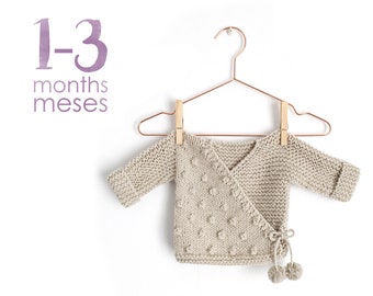 Size 1-3 months- NUR kimono PDF Knitting Pattern- Instant Download