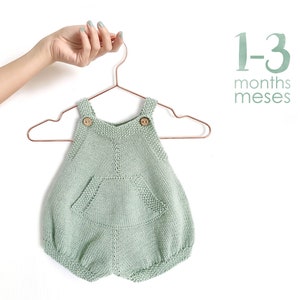 Size 1-3 MONTHS- Pickles Romper  - PDF Knitting Pattern- Instant Download