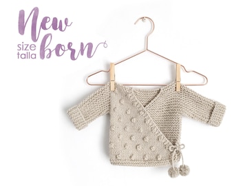 Size New Born- NUR kimono PDF Knitting Pattern- Instant Download