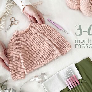 3-6 MONTHS – CUDDLES Baby Crochet Sweater Pattern
