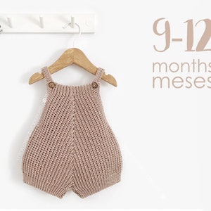 9-12 months - &quot;A&quot; Crochet Romper Pattern-  PDF Pattern- Instant Download