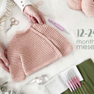 12-24 MONTHS – CUDDLES Baby Crochet Sweater Pattern