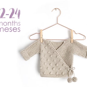 Size 12-24 months NUR Kimono PDF Knitting Pattern Instant Download image 1