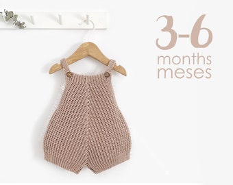 3-6 months - "A" Crochet Romper Pattern-  PDF Pattern- Instant Download
