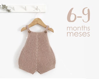 6-9 months - "A" Crochet Romper Pattern-  PDF Pattern- Instant Download