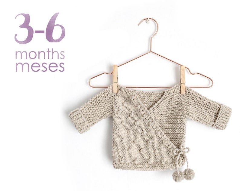 Instant Download NUR kimono PDF KNITTING Pattern Size 3-6 months