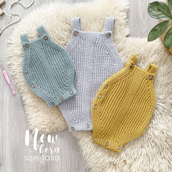 Talla Recién Nacido – Patrón de Pelele de Crochet SNAPPY