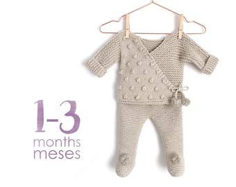 Size 1-3 MONTHS - Nur Knitted Baby Set - PDF Knitting Pattern