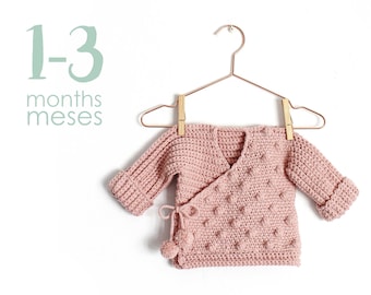 Size 1-3 Months- NEO Crochet Baby Kimono -  PDF Pattern- Instant Download